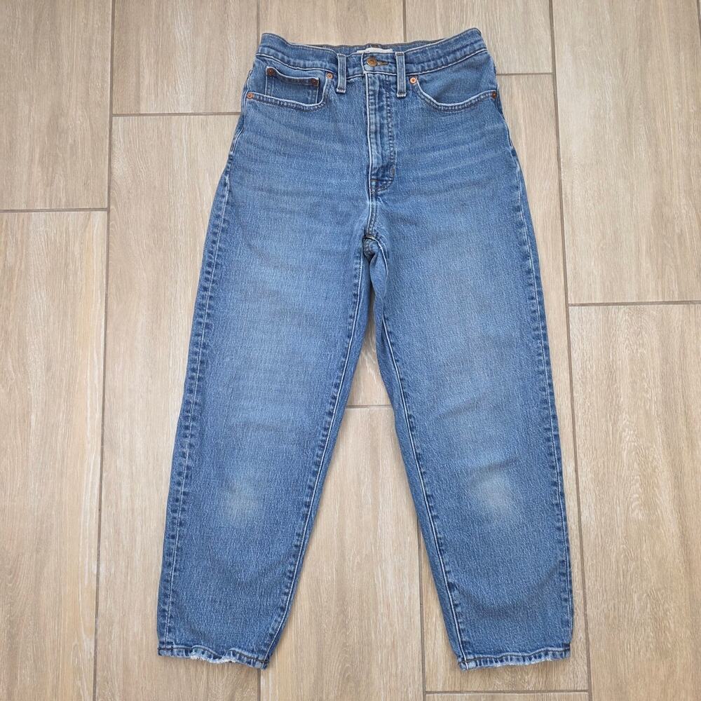 Madewell Balloon Jeans Womens 27 Light Wash High Rise Tapered Ankle Denim